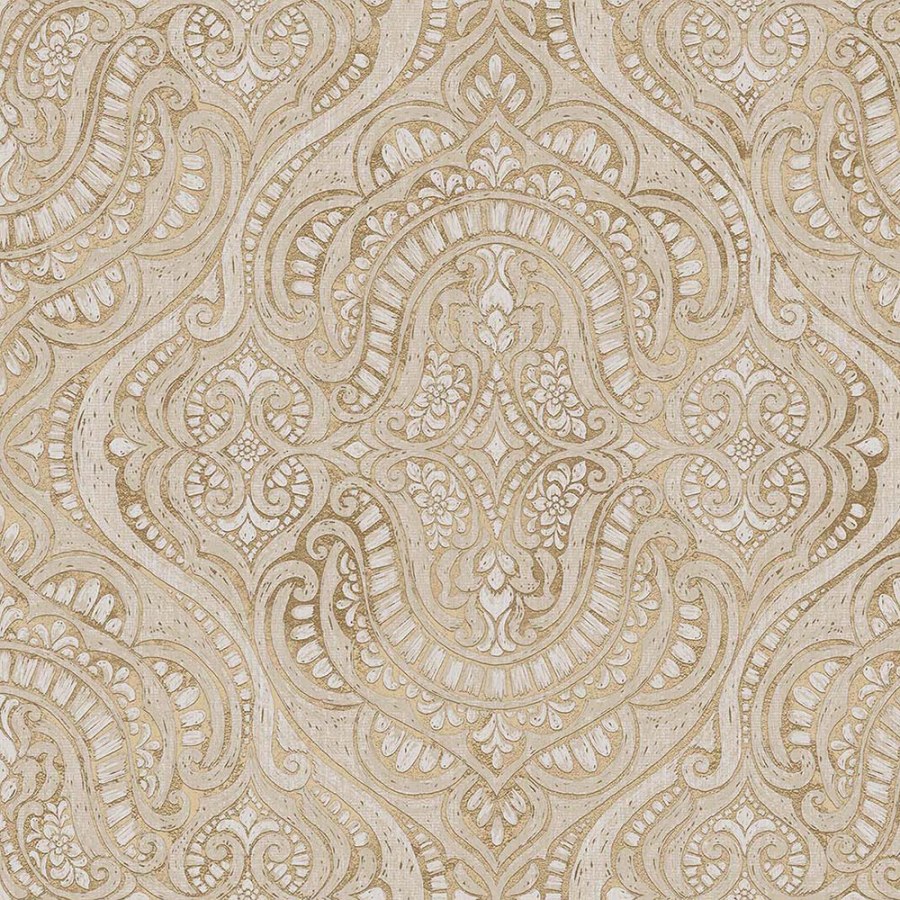 Luksuzna flis tapeta za zid, smeđe-bež, dvorska, 42213, Aura, Cristiana Masi by Parato | Ljepilo Gratis