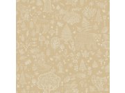 Oker dječja flis tapeta sa životinjicama i biljkama, 14808, Happy, Parato | Ljepilo Gratis Parato by Cristiana Masi
