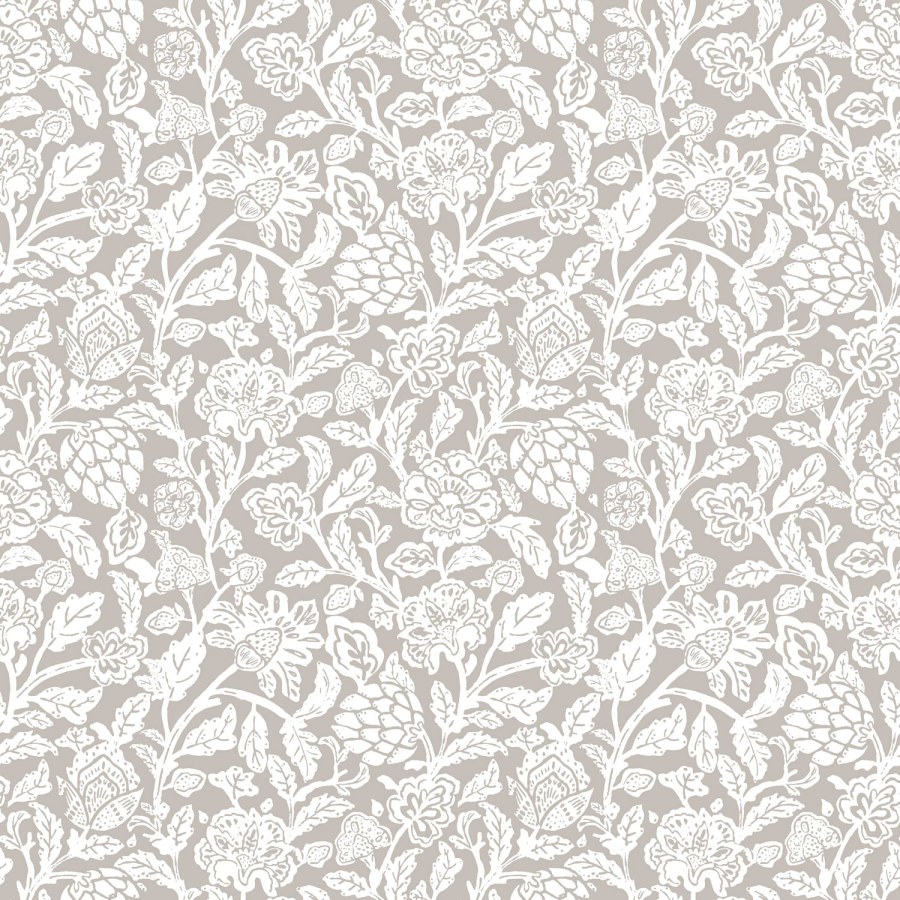Siva cvjetna flis tapeta za zid, 12349, Fiori Country, Parato | Ljepilo Gratis - Parato by Cristiana Masi
