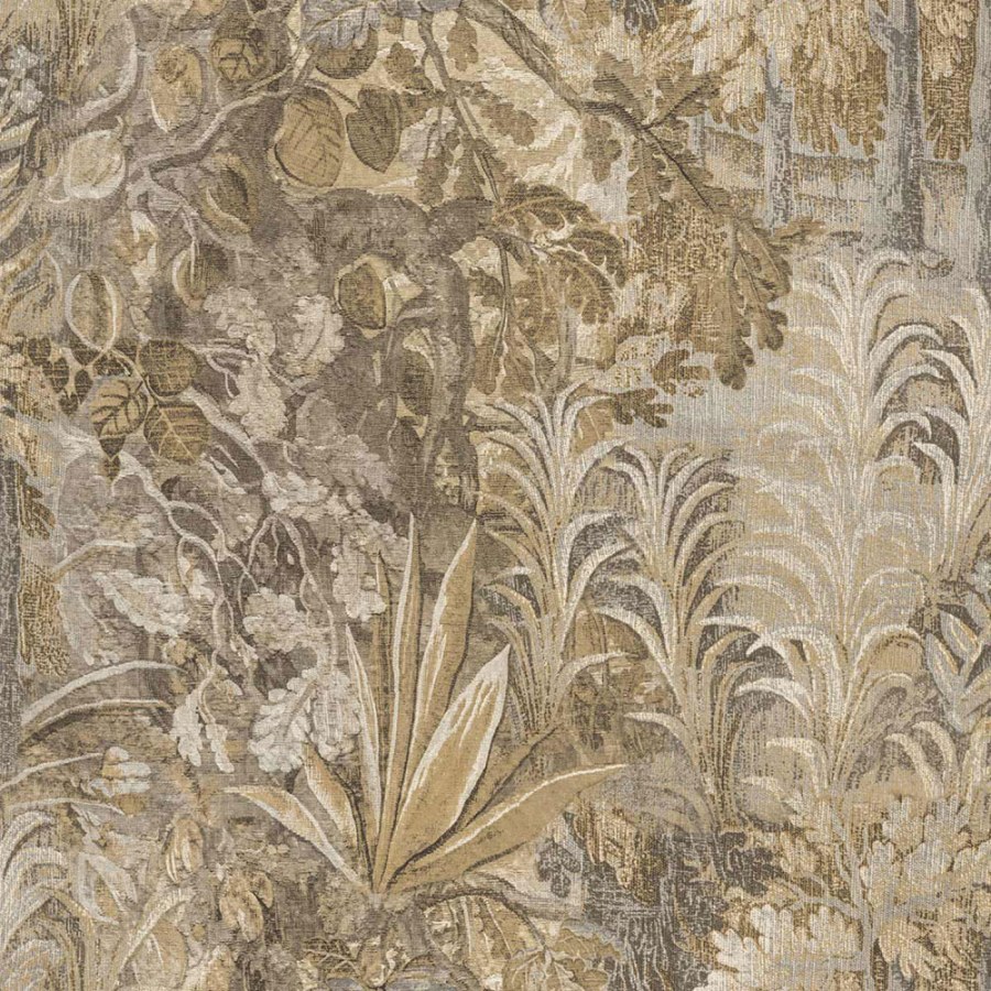 Flis tapeta za zid, bež, siva, biljke, lišće, 5829, Jaipur, Parato by Cristiana Masi | Ljepilo Gratis