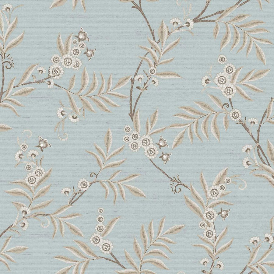 Flis tapeta za zid, svijetloplava, bež, rascvjetale grančice, 7706, Agora, Parato by Cristiana Masi | Ljepilo Gratis