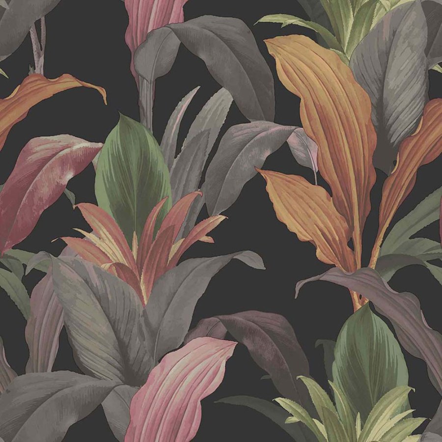 Flis tapeta za zid, crna, lišće, 15518, Botany House, Cristiana Masi by Parato | Ljepilo Gratis - Parato by Cristiana Masi
