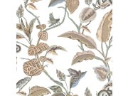 Flis tapeta za zid, smeđe-plava, lišće, 15506, Botany House, Cristiana Masi by Parato | Ljepilo Gratis Parato by Cristiana Masi