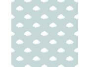 Flis tapeta za zid, plava, bijela, oblačići, 4457, Momi, Parato by Cristiana Masi | Ljepilo Gratis Parato by Cristiana Masi