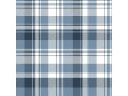 Flis tapeta za zid, plava, imitacija tartan tkanine, 8387, Blooming Garden 2, Parato by Cristiana Masi | Ljepilo Gratis Parato by Cristiana Masi
