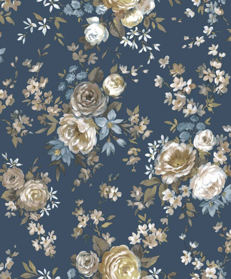 Flis tapeta za zid, plava, cvijeće, 8313, Blooming Garden 2, Parato by Cristiana Masi | Ljepilo Gratis - Parato by Cristiana Masi