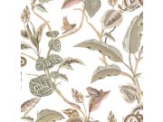 Flis tapeta za zid, zeleno-ružičasta, lišće, 15507, Botany House, Cristiana Masi by Parato | Ljepilo Gratis Parato by Cristiana Masi