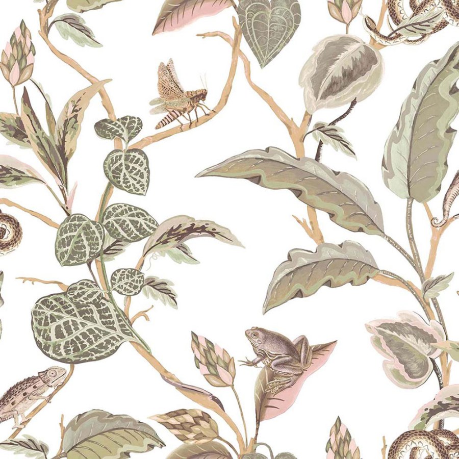 Flis tapeta za zid, zeleno-ružičasta, lišće, 15507, Botany House, Cristiana Masi by Parato | Ljepilo Gratis