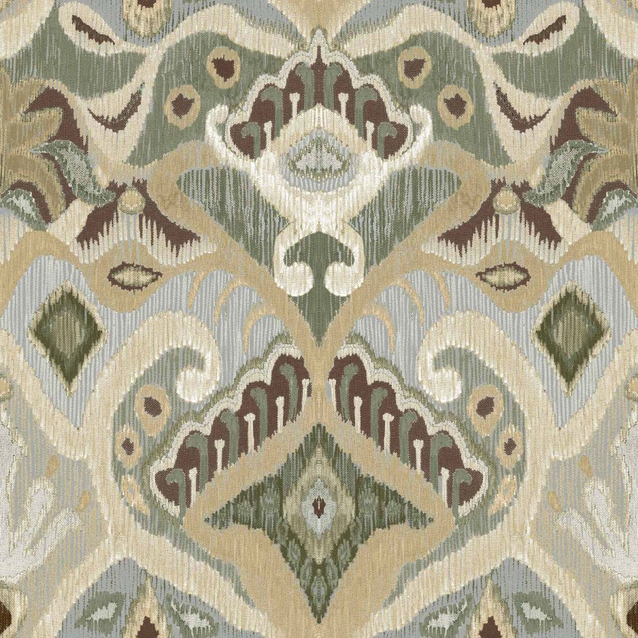 Zelena flis tapeta za zid s ornamentima, etno uzorak, 26425, Thai, Cristiana Masi by Parato | Ljepilo Gratis - Parato by Cristiana Masi