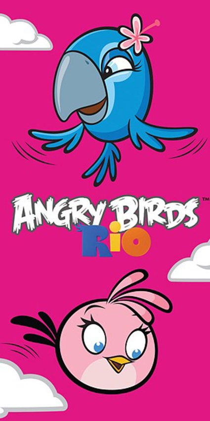 Plahta Angry Birds Rio Stella i Perla 70/140 - **plážové osušky** → **plažne ručnike**