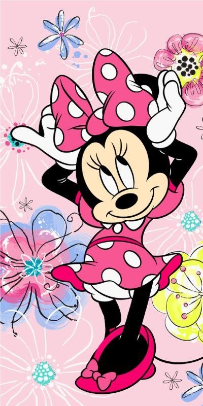 JERRY FABRICS Ručnik Minnie roza mašna Pamuk - Frotir, 70/140 cm - **plážové osušky** → **plažne ručnike**
