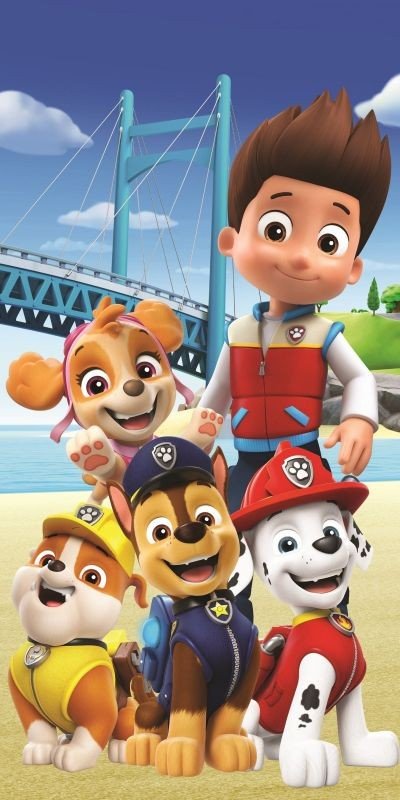 JERRY FABRICS Ručnik Paw Patrol PP457 Bridge PP457 Bridge, Pamuk - Frotir, 70/140 cm - **plážové osušky** → **plažne ručnike**