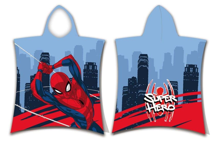 JERRY FABRICS Pončo Spiderman Super Hero Pamuk - Frotir, 50/115 cm