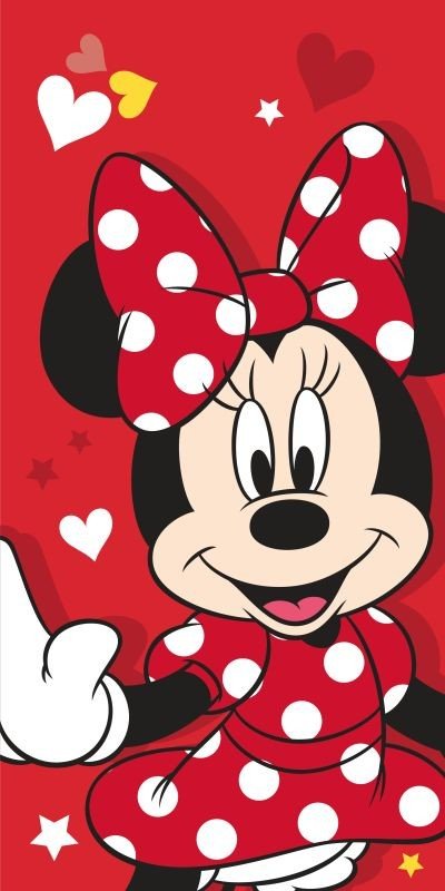 JERRY FABRICS Ručnik Minnie Red Heart Bavlna - Frotir, 70/140 cm