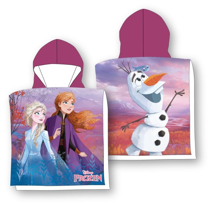 FARO Pončo Ledeno Kraljevstvo Anna Elsa Olaf Pamuk - Frotir, 55/110 cm - **ponča**