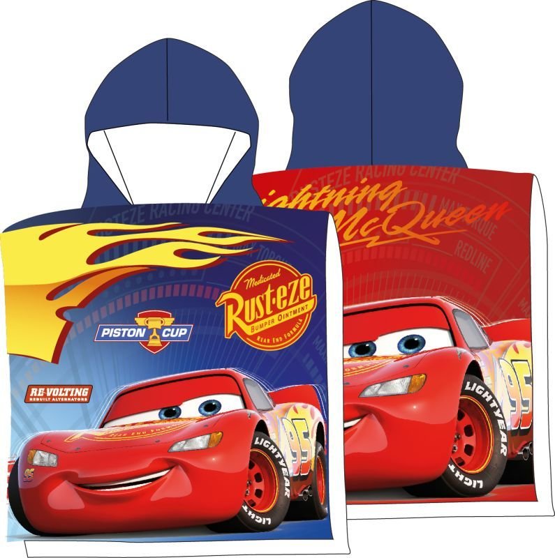 Oušky, ručnici, pončo - **ponča** - FARO Pončo Cars piston cup Pamuk - Frotir, 55/110 cm FARO Pončo Cars piston cup Pamuk - Frotir, 55/110 cm - **ponča**