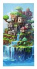 DETEXPOL Ručnik Kockice grad Pamuk - Frotir, 70/140 cm Oušky, ručnici, pončo - **plážové osušky** → **plažne ručnike**
