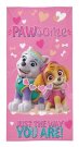 DETEXPOL Ručnik Paw Patrol srčeka Pamuk - Frotir, 70/140 cm Oušky, ručnici, pončo - **plážové osušky** → **plažne ručnike**