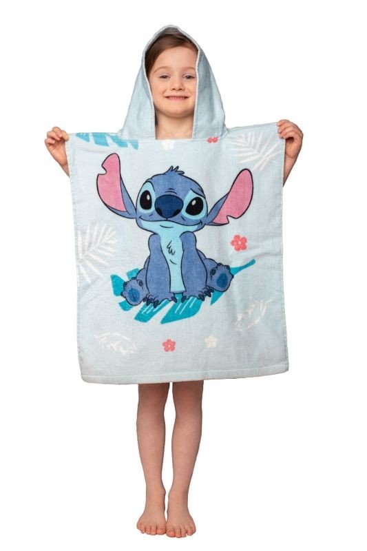 Oušky, ručnici, pončo - **ponča** - JERRY FABRICS Pončo Lilo and Stitch Blue Pamuk - Frotir, 50/115 cm JERRY FABRICS Pončo Lilo and Stitch Blue Pamuk - Frotir, 50/115 cm - **ponča**