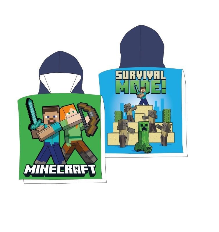 Oušky, ručnici, pončo - **ponča** - FARO Pončo Minecraft micro Poliester - mikrovlakno, 50/100 FARO Pončo Minecraft micro Poliester - mikrovlakno, 50/100 - **ponča**