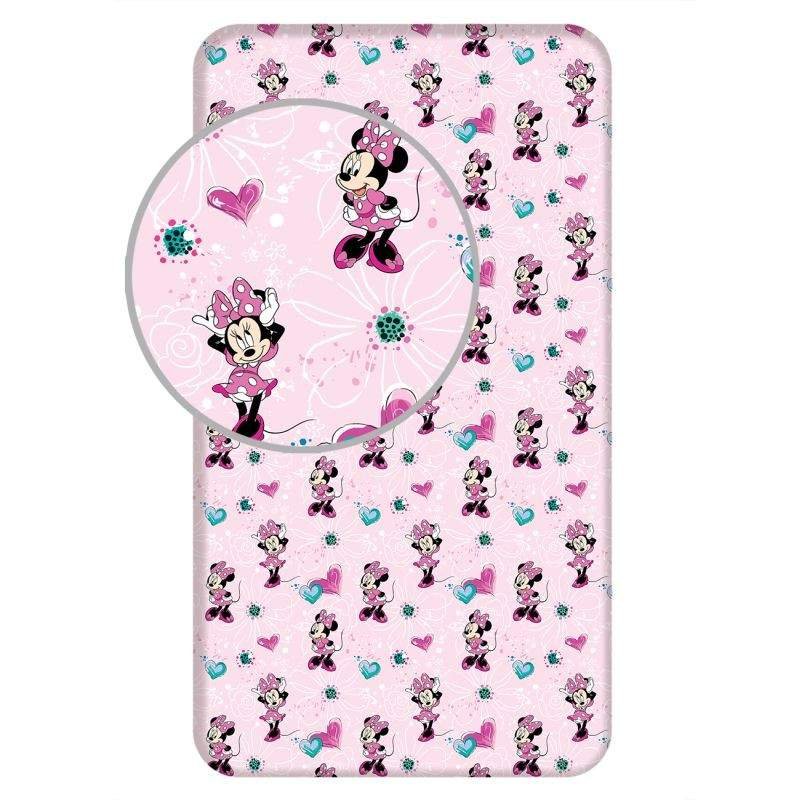JERRY FABRICS Plahta Minnie Flowers 02 Pamuk, 90/200 cm - plahte sa licencijom
