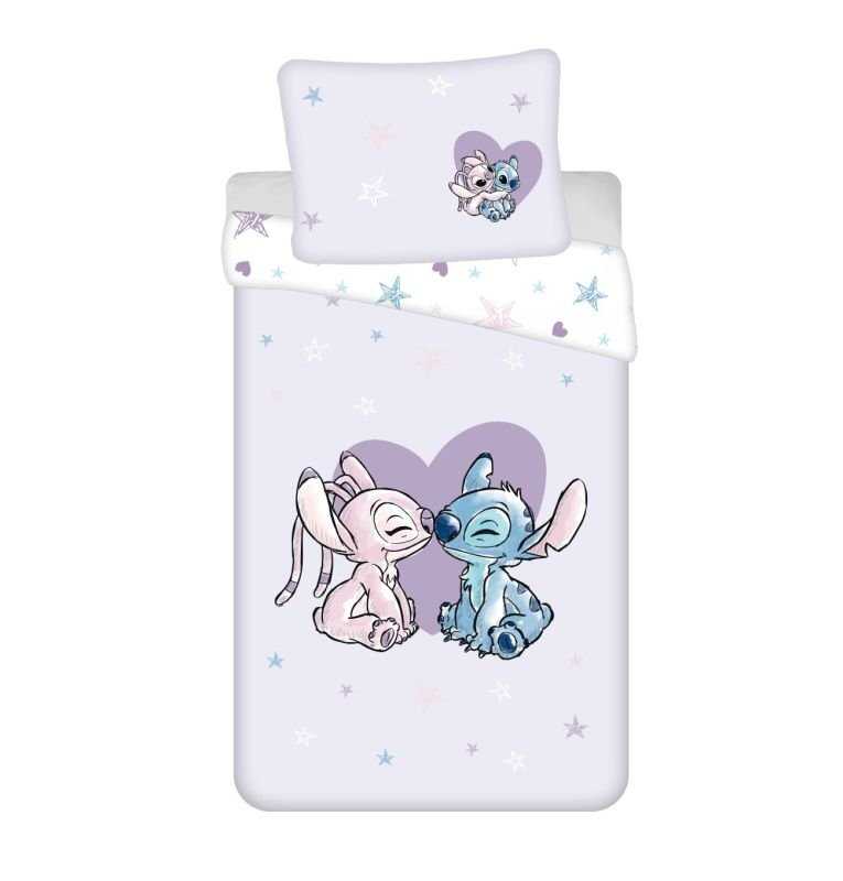 JERRY FABRICS Posteljina Lilo and Stitch Heart  Pamuk, 140/200, 70/90 cm