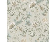 Bež flis cvjetna tapeta za zid, 139412, Vintage Flowers, Esta Home