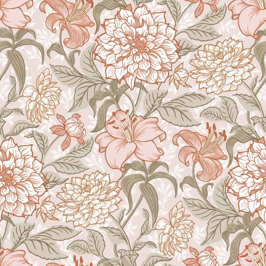 Esta Home - Bež flis cvjetna tapeta za zid, 139479, Vintage Flowers, Esta Home Bež flis cvjetna tapeta za zid, 139479, Vintage Flowers, Esta Home - Esta Home