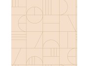 Bež flis tapeta za zid, geometrijski uzorak 139206, Art Deco, Est