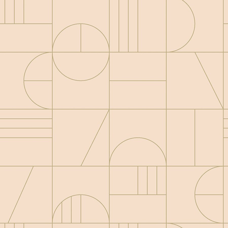 Bež flis tapeta za zid, geometrijski uzorak 139206, Art Deco, Est