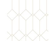 Bijela geometrijska flis tapeta za zid, zlatne linije 139223, Art Deco, Esta