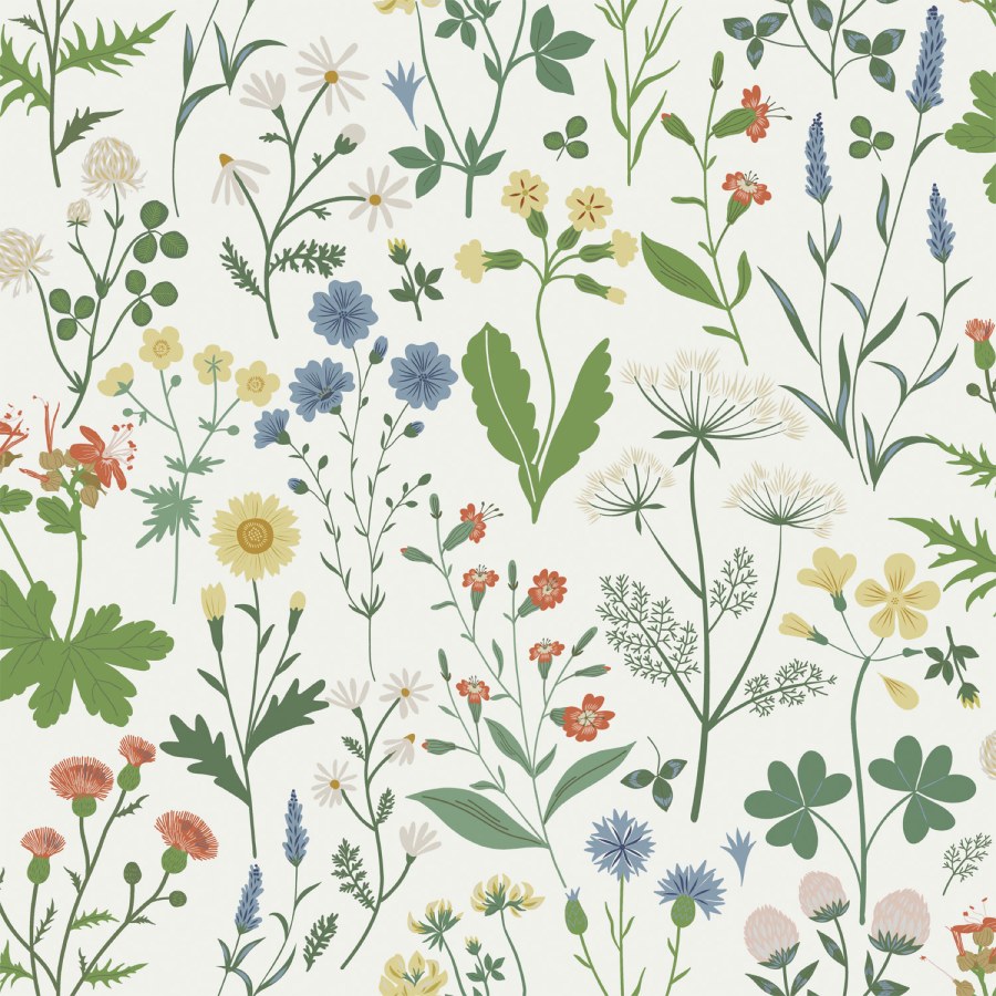 Esta Home - Bijela flis tapeta za zid, livadsko cvijeće, 139390, Vintage Flowers, Esta Home Bijela flis tapeta za zid, livadsko cvijeće, 139390, Vintage Flowers, Esta Home - Esta Home