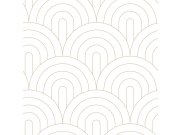 Esta Home - Bijela flis tapeta, geometrijski zlatni lučni uzorak 139215, Art Deco, Esta Bijela flis tapeta, geometrijski zlatni lučni uzorak 139215, Art Deco, Esta