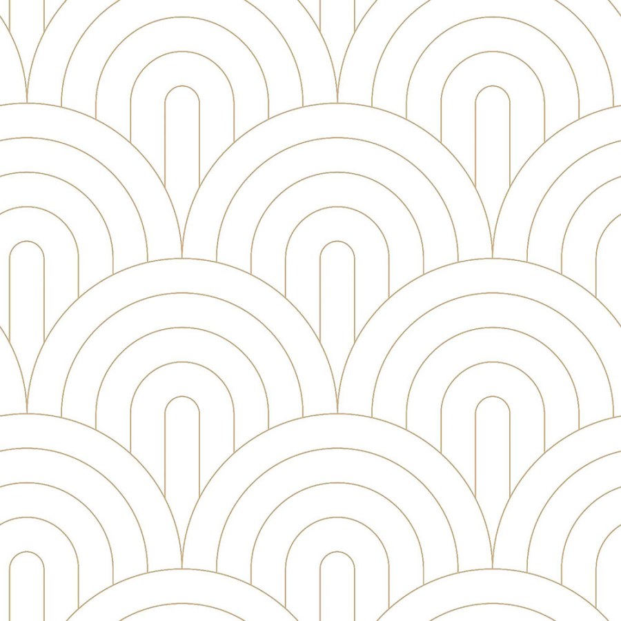 Bijela flis tapeta, geometrijski zlatni lučni uzorak 139215, Art Deco, Esta Bijela flis tapeta, geometrijski zlatni lučni uzorak 139215, Art Deco, Esta