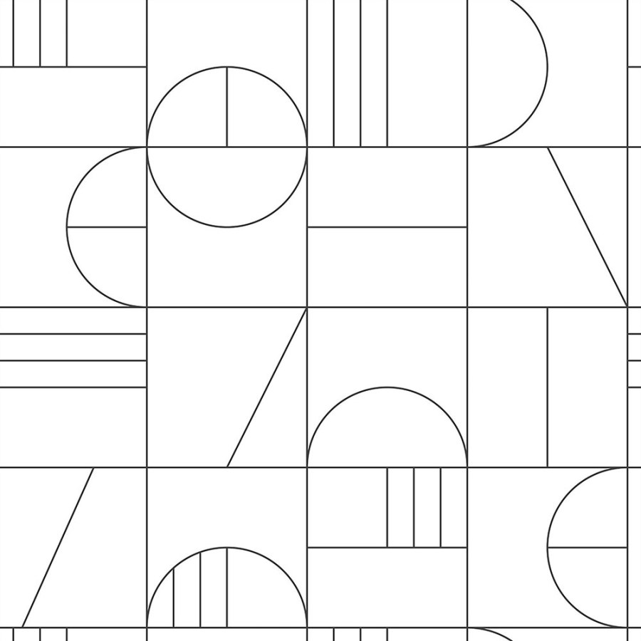 Esta Home - Bijelo-crna geometrijska flis tapeta 139142, Black & White, Esta Bijelo-crna geometrijska flis tapeta 139142, Black & White, Esta - Esta Home
