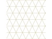 Bijelo-zlatna flis tapeta s trokuti 139147, Black & White, Esta