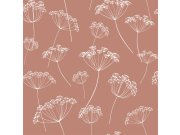 Esta Home - Smeđa flis cvjetna tapeta za zid, trave, 139320, Vintage Flowers, Esta Home Smeđa flis cvjetna tapeta za zid, trave, 139320, Vintage Flowers, Esta Home
