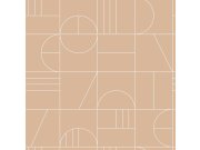 Esta Home - Smeđa flis tapeta za zid, geometrijski uzorak 139208, Art Deco, Est Smeđa flis tapeta za zid, geometrijski uzorak 139208, Art Deco, Est