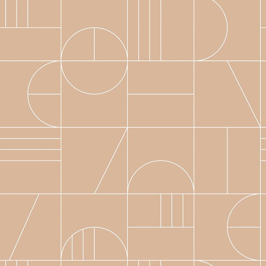 Smeđa flis tapeta za zid, geometrijski uzorak 139208, Art Deco, Est Smeđa flis tapeta za zid, geometrijski uzorak 139208, Art Deco, Est