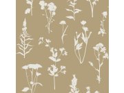 Esta Home - Smeđa flis tapeta za zid, cvijeće, listovi, 139483, Vintage Flowers, Esta Home Smeđa flis tapeta za zid, cvijeće, listovi, 139483, Vintage Flowers, Esta Home