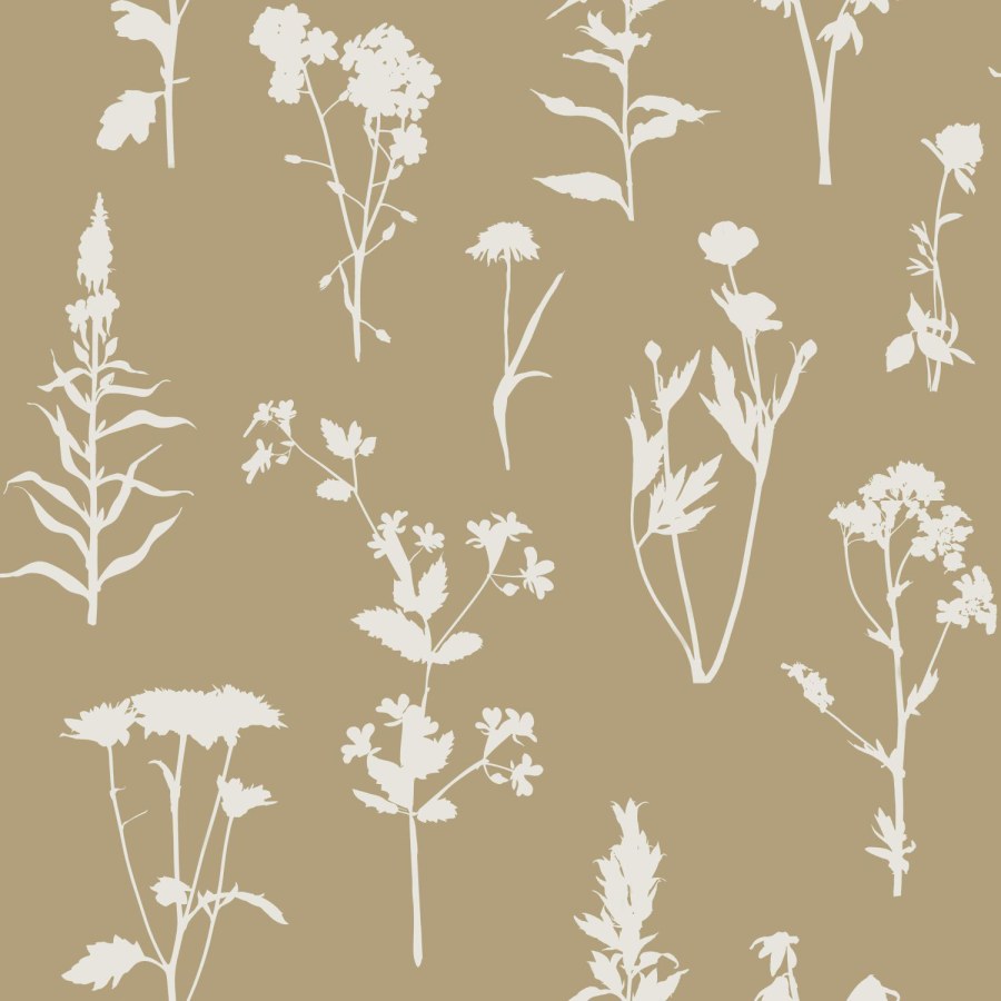 Smeđa flis tapeta za zid, cvijeće, listovi, 139483, Vintage Flowers, Esta Home Smeđa flis tapeta za zid, cvijeće, listovi, 139483, Vintage Flowers, Esta Home