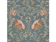Cvjetna flis tapeta za zid, plava, 139643, Bloom, Esta Home