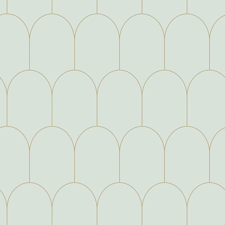 Mentol flis tapeta, geometrijski lučni uzorak 139202, Art Deco, Esta Mentol flis tapeta, geometrijski lučni uzorak 139202, Art Deco, Esta