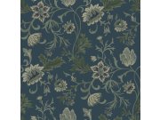 Plava flis cvjetna tapeta za zid, 139416, Vintage Flowers, Esta Home