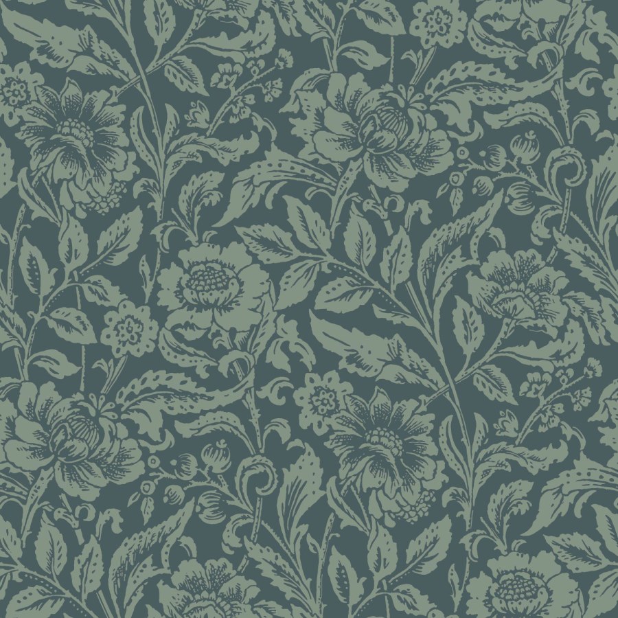 Plava flis cvjetna tapeta za zid, 139429, Vintage Flowers, Esta Home Plava flis cvjetna tapeta za zid, 139429, Vintage Flowers, Esta Home
