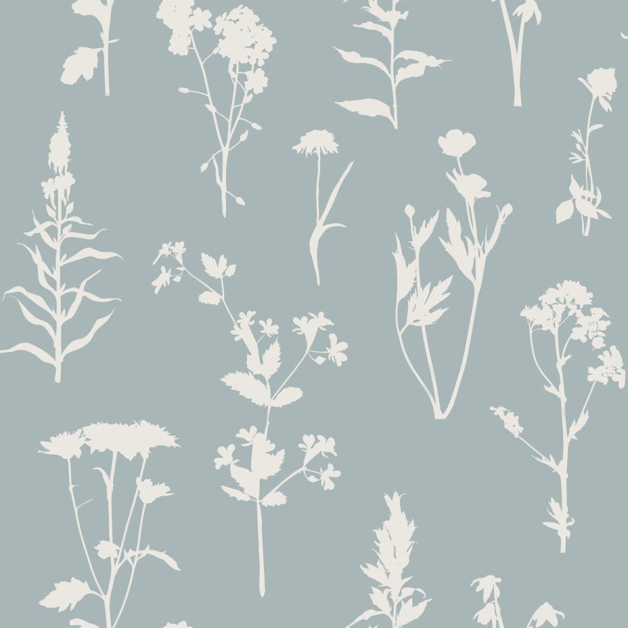 Plava flis tapeta za zid, cvijeće, listovi, 139394, Vintage Flowers, Esta Home Plava flis tapeta za zid, cvijeće, listovi, 139394, Vintage Flowers, Esta Home