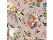 Ružičasta flis cvjetna tapeta za zid, 139367, Vintage Flowers, Esta Home
