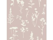 Esta Home - Ružičasta flis tapeta za zid, cvijeće, listovi, 139393, Vintage Flowers, Esta Home Ružičasta flis tapeta za zid, cvijeće, listovi, 139393, Vintage Flowers, Esta Home