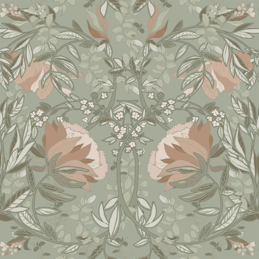 Secesijska flis cvjetna tapeta za zid, 139419, Vintage Flowers, Esta Home