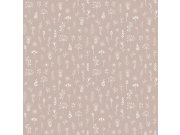 Staroružičasta flis tapeta za zid, biljke, cvijeće 139280, Forest Friends, Esta